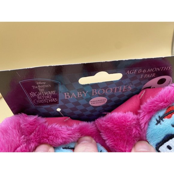 NEW Nightmare Before Christmas Pink SALLY BABY BOOTIES Shoes Plush 0-6 Months - Picture 4 of 9